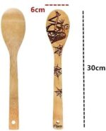 NARFIRE 5Pcs Halloween Bamboo Spatula Set
