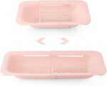 Collapsible Colander Kitchen Extendable Space-Saver Portable Drainer Over Sink (Pink)