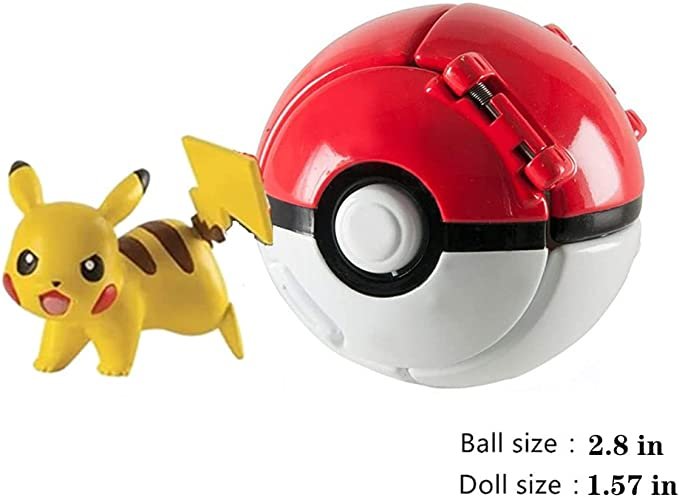 2 PCS PokePets Throw N Pop Poke Ball and Figure