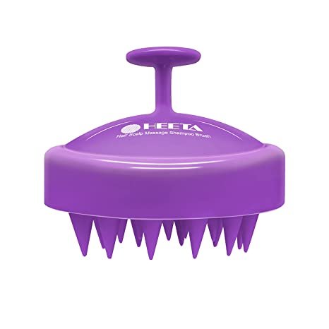 HEETA Scalp Care Hair Brush, Hair Shampoo Brush with Soft Silicone Scalp Massager (Purple)