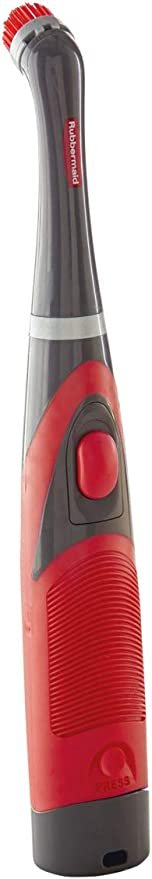 Rubbermaid Reveal Cordless Battery Power Scrubber, Gray/Red