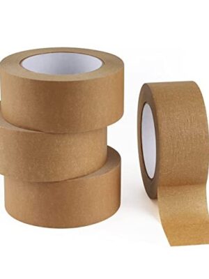 LICHAMP 4 Pack Brown Painters Tape 2 inch Wide, Medium Adhesive Brown Masking (220 Total Yards) Tape