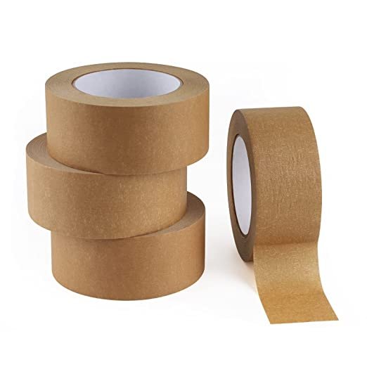 LICHAMP 4 Pack Brown Painters Tape 2 inch Wide, Medium Adhesive Brown Masking (220 Total Yards) Tape