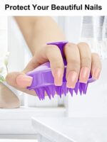 HEETA Scalp Care Hair Brush, Hair Shampoo Brush with Soft Silicone Scalp Massager (Purple)