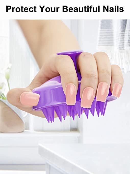 HEETA Scalp Care Hair Brush, Hair Shampoo Brush with Soft Silicone Scalp Massager (Purple)