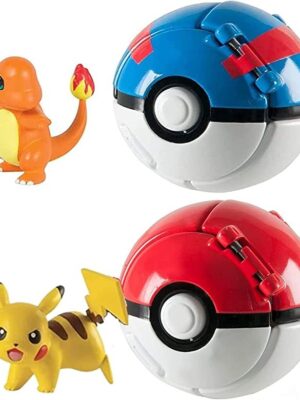 2 PCS PokePets Throw N Pop Poke Ball and Figure