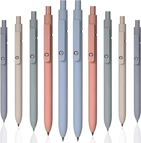 Gel Ink Pens, 0.5 mm Cute Office Supplies for School Office Home, Black Refill, 5 Colors (10 Pieces)