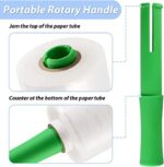 2pack 5 Inch Stretch Wrap Film with Plastic Handle, 80 Gauge Thick, 1500ft