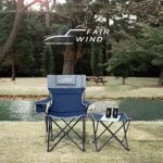 FAIR WIND Oversized Fully Padded Camping Lounge Recliner Chair with Footrest, Stool Set