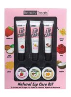 "Natural Lip Care Kit" Lip Scrub Exfoliating & Moisturizing Kit by Beauty Treats - 6pc Boxed Set