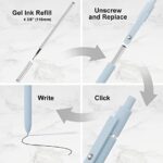 6 Pack Cute Gel Pens, Fine Point 0.5mm Black Ink Rolling Ball Gel Pens