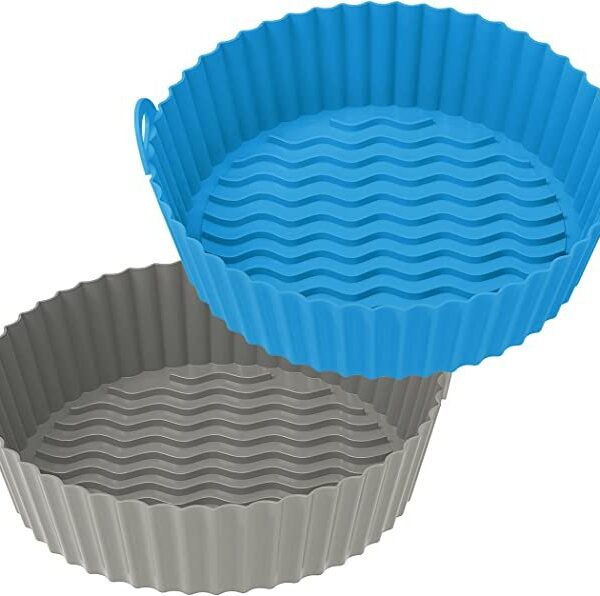 Reusable OUTXE 2 Pack Air Fryer Silicone Baking Tray 7.5inch for 3 to 5 Qt