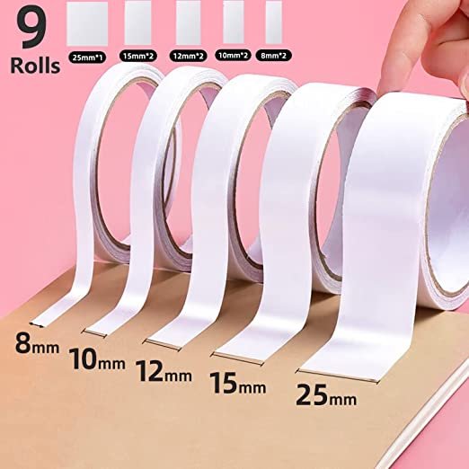 Double-Sided Tape for Crafts, DIY and Office School Supplies (Width: 8mm/ 10mm/ 12mm/ 15mm/25mm)
