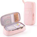 CICIMELON Durable Pencil Case Big Storage Pen Pouch Bag. Pink