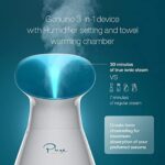 3-in-1 Large Nano Ionic Facial Steamer with Precise Temp Control - Humidifier - Unclogs Pores - Blackheads - Spa Quality - Bonus 5 Piece Stainless Steel Skin Kit