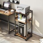 TC-HOMENY 3-Tier Movable Printer Stand with Storage Rolling Floor-Standing