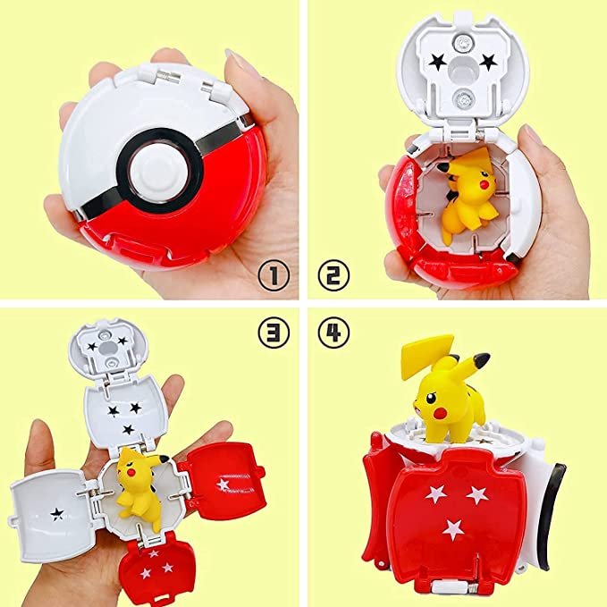 2 PCS PokePets Throw N Pop Poke Ball and Figure
