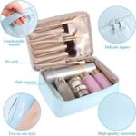 2Pcs Makeup Organizer Bag for Women and Girls Portable Travel Cosmetic Bag Blue Water-resistant Toiletries