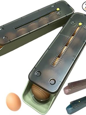 GONNADOO LIFE Egg container for refrigerator Automatic Rolling with Date Reminder