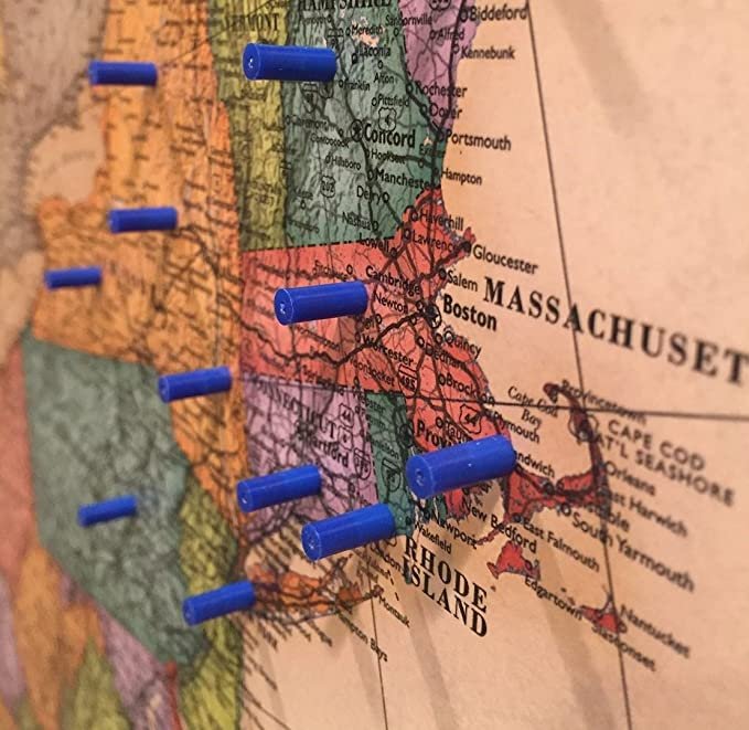 40 Magnetic Pins in Assorted Colors - 4mm x 10mm (Blue)