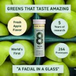 8Greens Skin + Marine Collagen for Beautiful Skin - Dietary Supplement - 8 Essential Healthy Real Greens in One (10 Tablets)