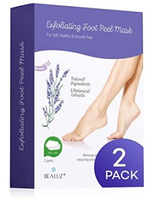 2 Pairs Foot Peel Mask Exfoliant for Soft Feet in 1-2 Weeks For Men & Women Lavender by BEALUZ