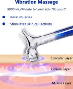 Microcurrent Face Massager Roller, 5D Microcurrent Facial Device Facial Massager Gift for Women