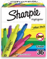Sharpie Tank Highlighters, Chisel Tip, Assorted Color Highlighters, Value Pack, 36 Count