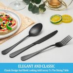 20 Piece Matte Black Silverware Set,Stainless Steel Flatware Cutlery Set Service for 4