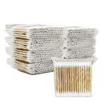 800 Pcs Cotton Swabs, Wooden Cotton Sticks for Ear, Chlorine-Free Hypoallergenic Cotton Swabs for Makeup, Daily Cleaning, Pet Care