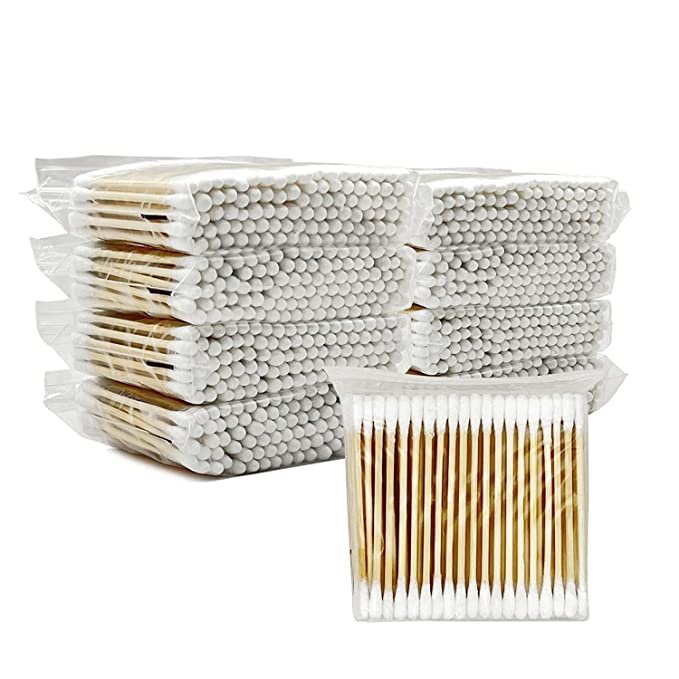 800 Pcs Cotton Swabs, Wooden Cotton Sticks for Ear, Chlorine-Free Hypoallergenic Cotton Swabs for Makeup, Daily Cleaning, Pet Care