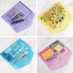 EOOUT 28pcs Plastic Envelopes, 8 Colors, A4 Size, Letter Size, for School and Office Supplies