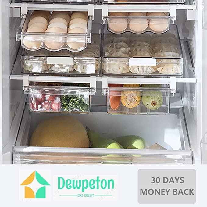 Refrigerator Organizer Bins - Large Capacity Holder Tray for Refrigerator