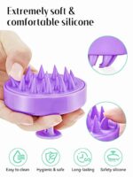 HEETA Scalp Care Hair Brush, Hair Shampoo Brush with Soft Silicone Scalp Massager (Purple)