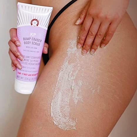 First Aid Beauty KP Bump Eraser Body Scrub Exfoliant for Keratosis Pilaris with 10% AHA 2 oz