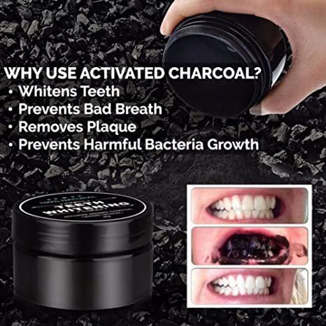 Teeth Whitening Charcoal Powder with Bamboo Brush Oral Care Set (1.05 oz)