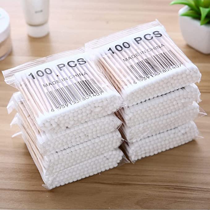 800 Pcs Cotton Swabs, Wooden Cotton Sticks for Ear, Chlorine-Free Hypoallergenic Cotton Swabs for Makeup, Daily Cleaning, Pet Care