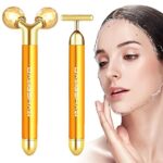 2-IN-1 Electric Face Massager 24k Golden Facial Massager