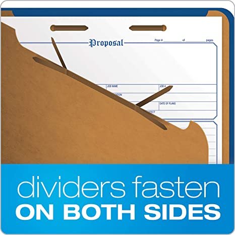 Pendaflex® Classification Folders, 2 Dividers, 2" Fasteners, Letter, Dark Blue, 10/Box (24132P)