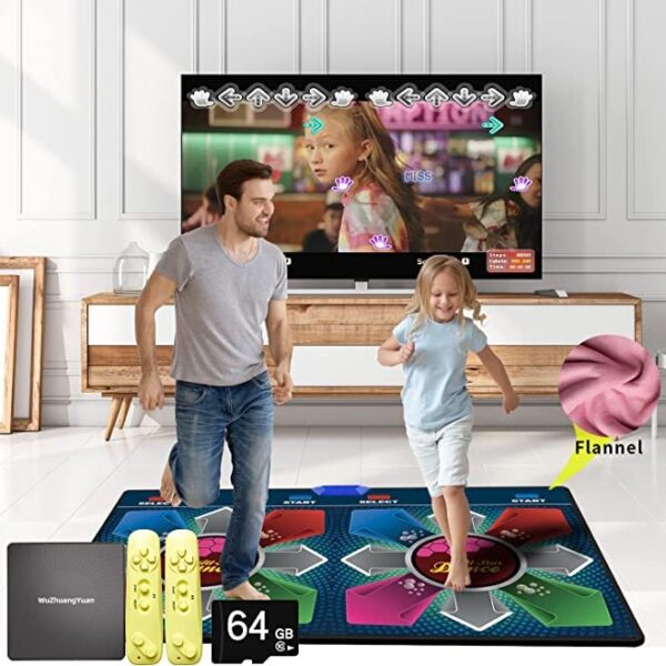 Music Double Dance Mat for Kids and Adults,64G memory card,Fitness Dance Games with MV/3D/Cartoon Dance Mode