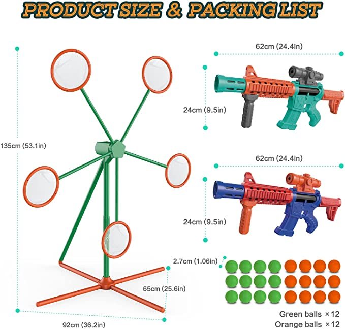 Shooting Games Toys for Age 5 - 6 7 8 9 10 + Year Old Boys, Kids Toy Sports & Outdoor Game