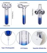 Microcurrent Face Massager Roller, 5D Microcurrent Facial Device Facial Massager Gift for Women