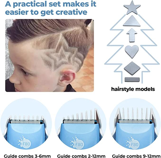 FBO Baby Hair Clippers,Hair Trimmer for Toddler Kids Adult,Ultra-Quiet Cordless Rechargeable Waterproof, Running for 90 Minutes