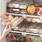 Refrigerator Organizer Bins - Large Capacity Holder Tray for Refrigerator