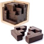 Original 3D Wooden Brain Teaser Puzzle by Sharp Brain Zone.
