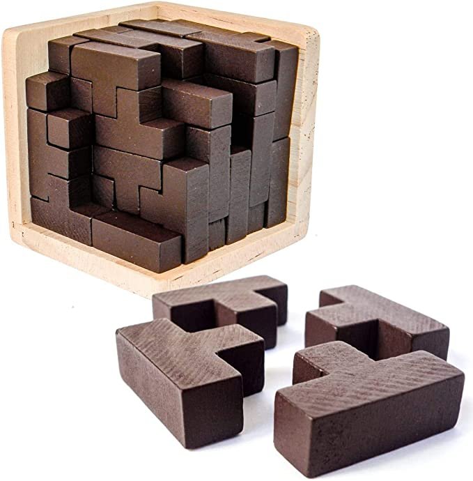 Original 3D Wooden Brain Teaser Puzzle by Sharp Brain Zone.
