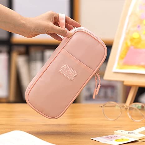 CICIMELON Durable Pencil Case Big Storage Pen Pouch Bag. Pink