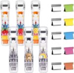 6pcs Paper Clip Dispenser,Clam Clip Dispensers with 200 Metal Refill Clips