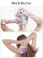 HEETA Scalp Care Hair Brush, Hair Shampoo Brush with Soft Silicone Scalp Massager (Purple)