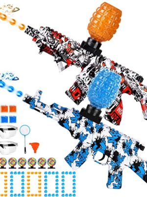 2 Set Electric Gel Splatter Toy, Full Auto and Manual Dual Mode